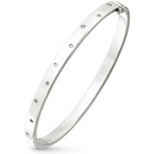 9ct White Gold Diamond Bangle