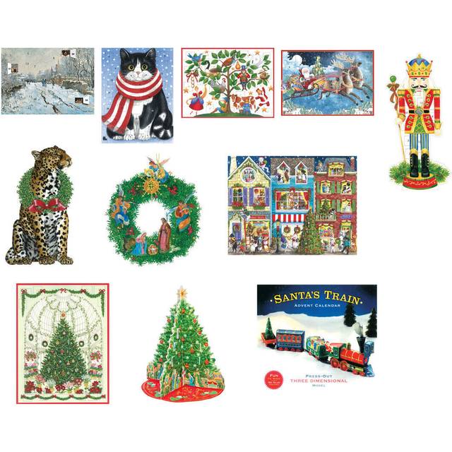 Rhs Window Christmas At The Garden Caspari Advent Calendar 29 X 37cm