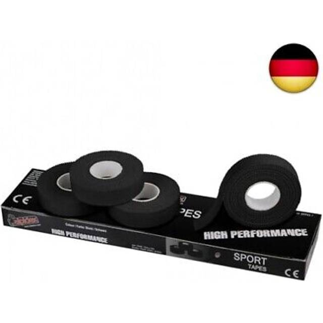 ALPIDEX 4 x Sporttejp 10 m x 1,5 cm Sport Tape Fingertape Bandage Klätterband Vit Svart Volleyboll Handboll Bouldering, Kinesiotape und Tape:svart