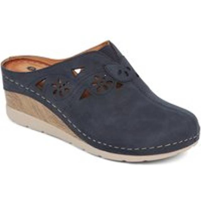 Wedge Heel Clogs - Navy - 6