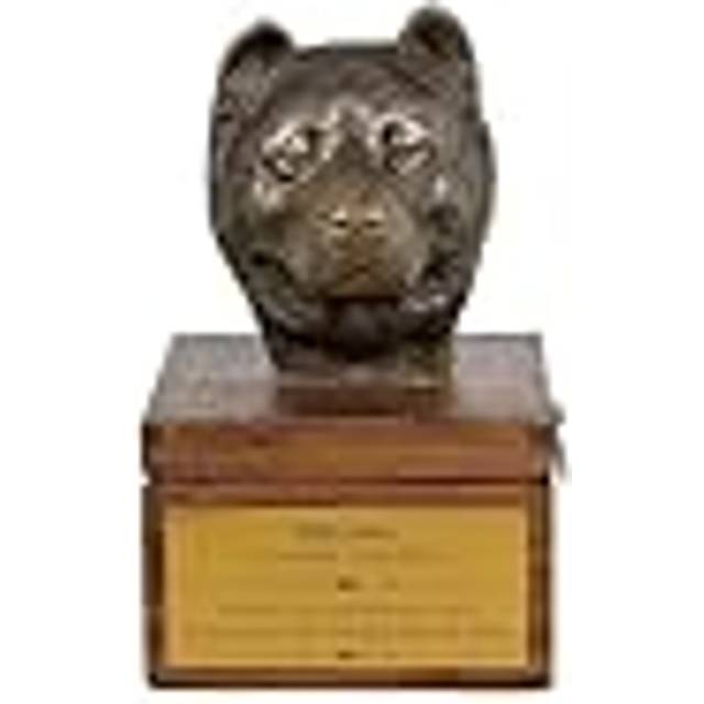 Akita, Akita Inu - urn for dog ashes with a statuette, small urn for a dog, personalized urn with a bust of a dog by Art-Dog brand brun