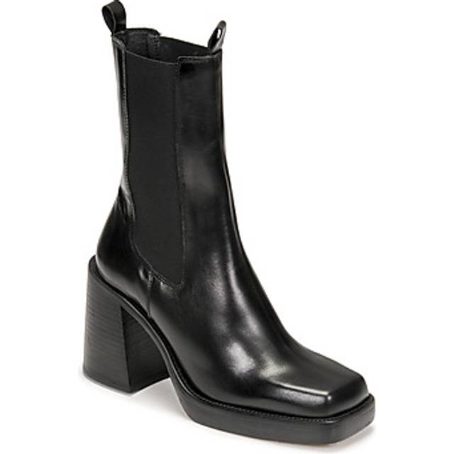 Bossa Leather Ankle Boots with Heel - Black - 39 (5.5 to 6)