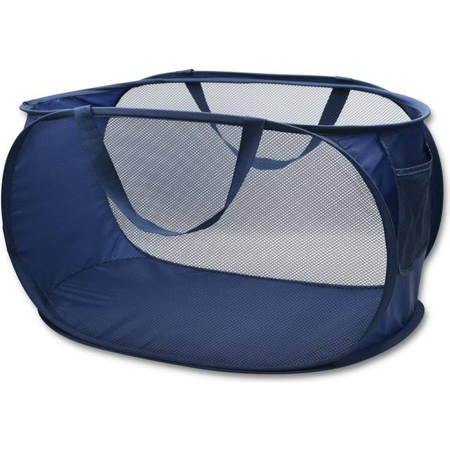 HONOMA Sturdy Mesh Laundry Hamper Basket Bag Pop up Basket with Side Pocket for Laundry Room  Bathroom  Kids Room  College Dorm
