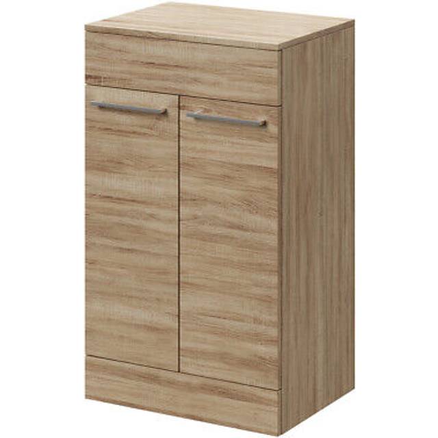 Napoli Floor Standing Vanity Unit for Countertop Basins with 2 Doors and Polished Chrome Handles | Bordalino Oak | MDF | 500mm