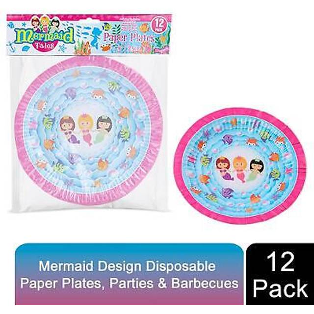 plates mermaid pink 23 cm 12 pieces