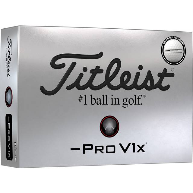 Titleist Official Pro V1x Left Dash Enhanced Alignment Golf Balls - Dozen