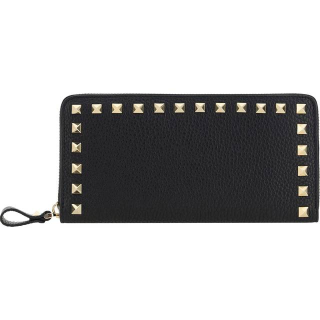Valentino Garavani Black Rockstud Zippered Wallet - 0NO Nero - UNI