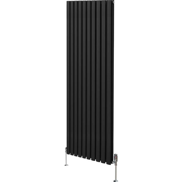 Monster Shop Oval Column Radiator & Valves - 1800Mm X 600Mm - Black, Black