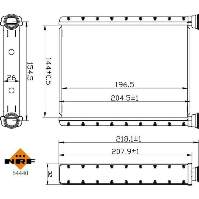 Heater radiator, interior heating 54440