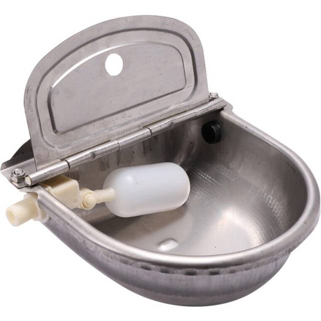 304 Stainless Steel With Drain Hole Drink Automatic Float Farming Trough Horse Cow Water Bowl Supplies Sheep Dog Pet Goat Cattle