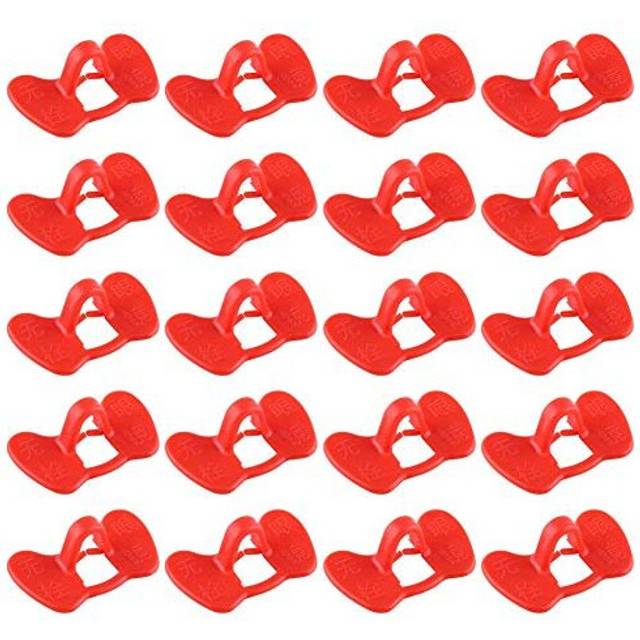 20Pcs No Pin Bolt Chicken Glasses Chicken Eye Glasses AntiPecking Goggles Chicken Peepers Eye Glasses Chickens Farming Equipment Red