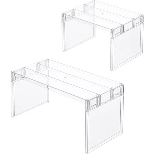 Large Freezer Storage Bins Kitchen Counter And Cabinet Shelves Stackable Clear Food Storage Rack For Fridge Cabinet And