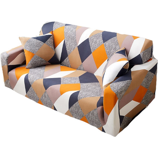 (Geometric Diamond Shape) 3 Seater High Stretch Sofa Cover Couch Lounge Protector Pattern Slipcovers