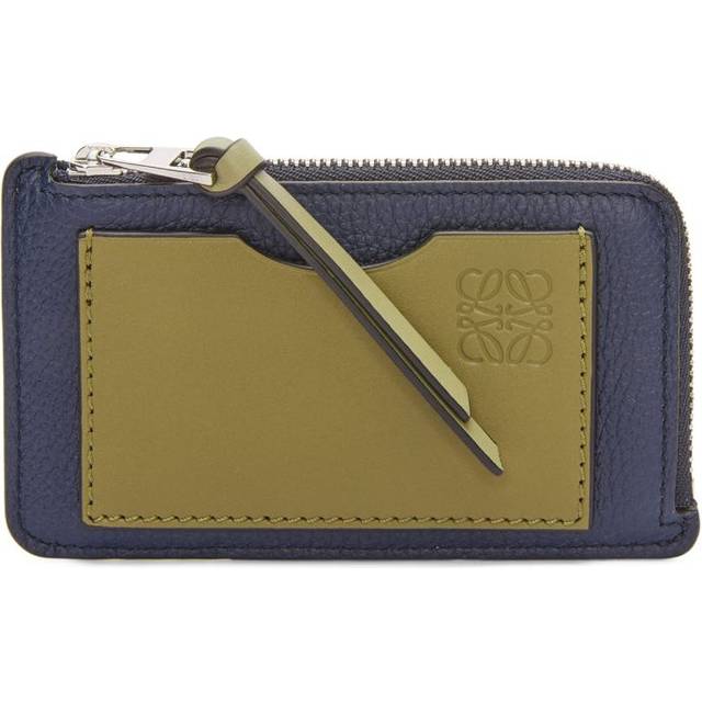 Loewe Coin Cardholder - Abyss Blue/Olive - Green (Size Height 7.5 cm x Width 13 cm x Depth 1 cm)
