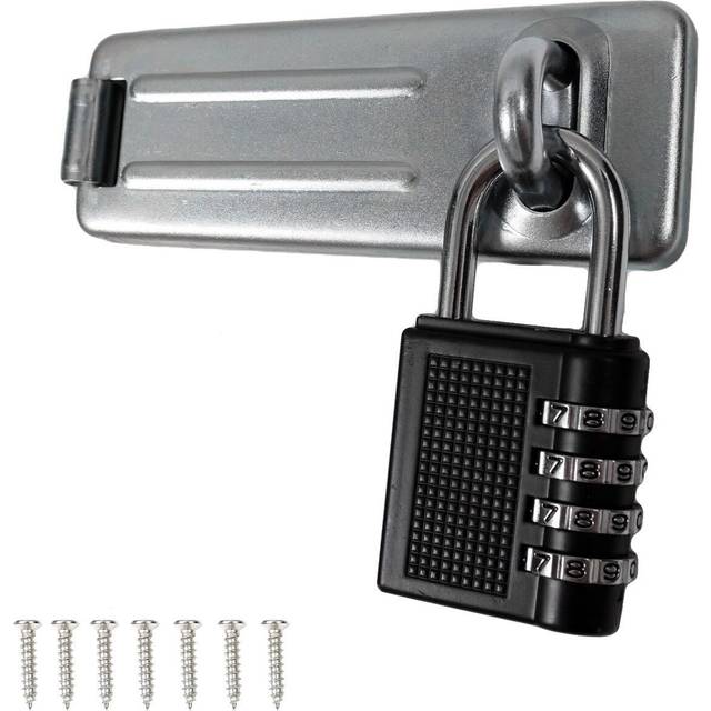 Hasp staple + 4 digit combination 40mm padlock secure van cupboard door lock up