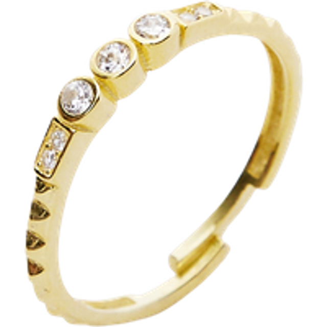 Womens Multi Gem CZ Stacking Ring in Sterling Silver - Metallics - One Size