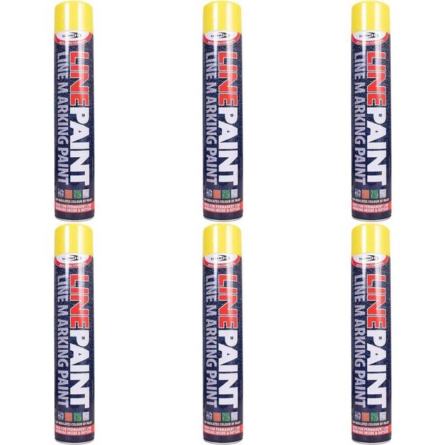Bond It Line Paint, Marking Spray Paint, Yellow, 750ml       BDLM001 (Pack of 6)