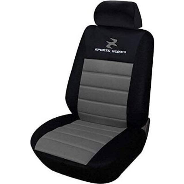 Car Van Seat Covers Front Pair Universal for Cars Vans Car Seat Protector Grey - Woltu