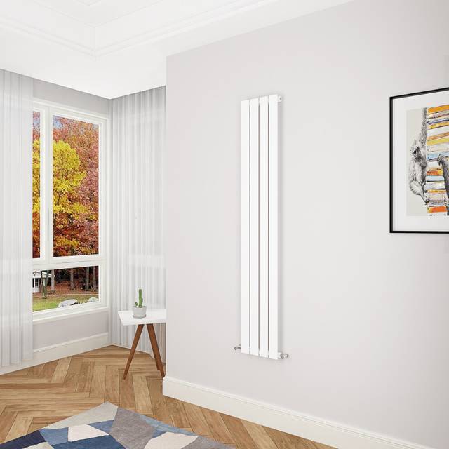 (1600x272mm Single) Vertical flat radiator white all sizes