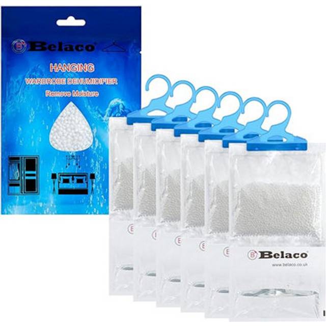 Set of 6 Hanging Dehumidifier, 230g Moisture Absorber, Dehumidifier for home, Ideal to eliminate damp & Condensation Bedroom, Wardrobe, Kitchen,