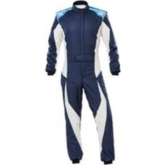 OMP Tecnica Evo Race Suit - 56, Navy Blue / White / Cyan