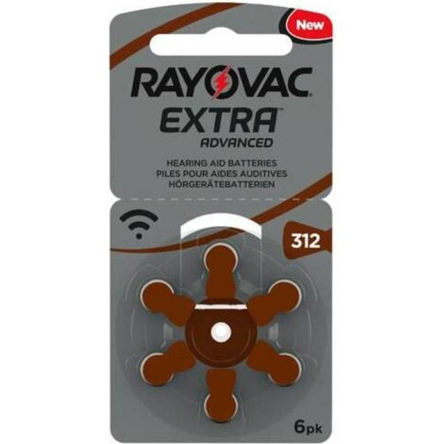 Hörapparatsbatterier 312 brun | Rayovac Extra Advanced | 6-pack