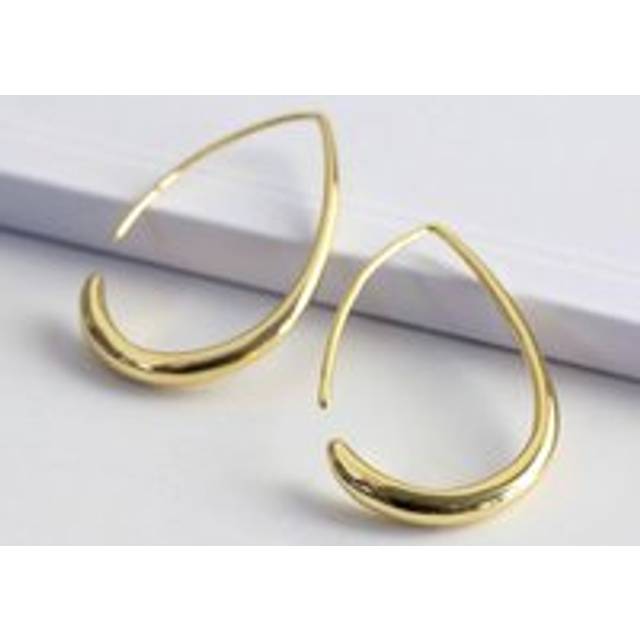 Small Teardrop Hoop Earrings in Gold - gold - one size