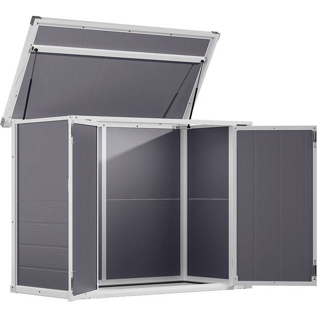 4 ft. 5 in. W x 2 ft. 3 in. D Plastic Pent Garage Shed - Grey (139cm W X 70.6cm D X 109.7cm H)