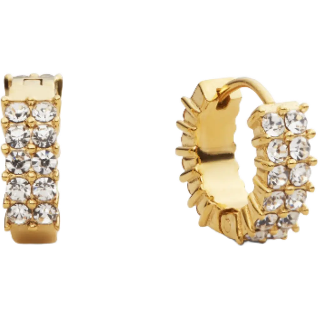 Wavy bolded drop earring gold