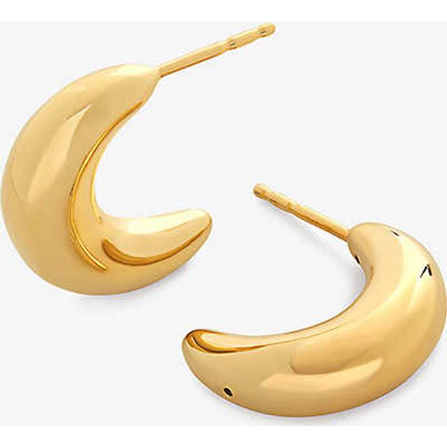 Monica Vinader Womens Yellow Gold Crescent Moon Medium 18ct Gold-plated Vermeil Sterling-silver Hoop Earrings 1 Size - YELLOW GOLD