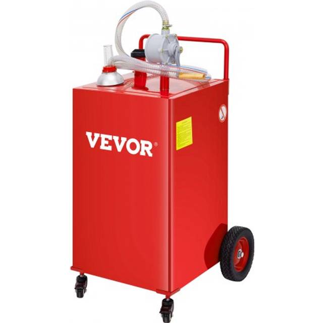 Vevor fuel caddy fuel storage tank 30 gallon 4 wheels with manuel pump red