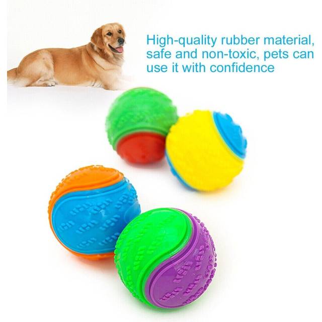 Toy Squeaky Dog Balls Rubber Durable Bouncy Chew Ball Puppy Play Outdoor Tpr