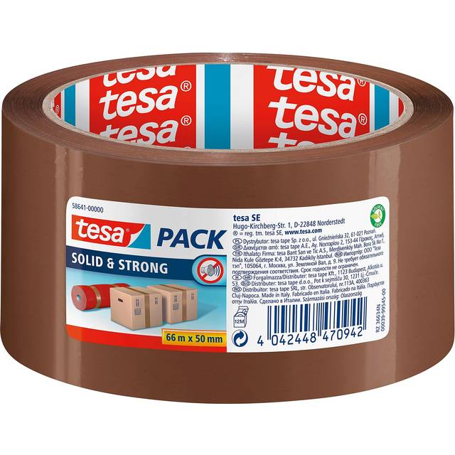 Tesa 58641-00000-00 tesapack Solid & Strong, Brown, 66m x 50mm
