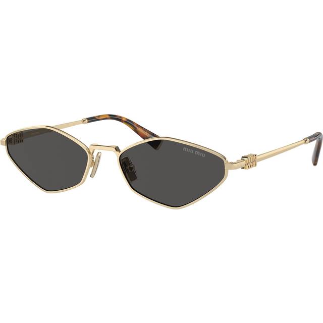 Miu Miu Woman MU 56ZS  ZVN5S0 Sunglasses Metal Gold Grey Geometric Normal