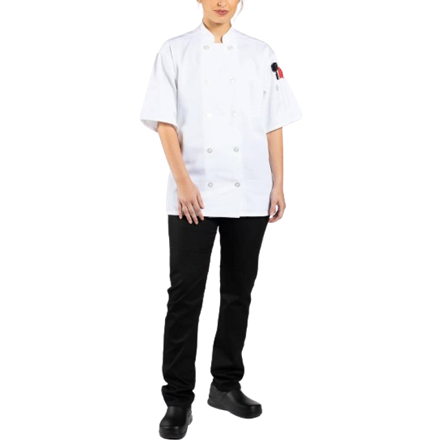 Uncommon Threads womens South Beach Chef Coat Short Slvs Shirt  White  XX-Large US