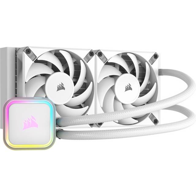 CORSAIR H100i RGB ELITE CPU-Vätskekylare - 240 mm AIO - AF120 ELITE PWM-Fläktar - Intel® LGA 1700, 1200, 2066, AMD® AM5 & AM4-Socklar - Vit