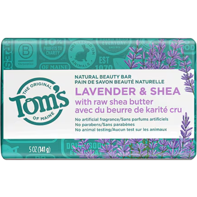 Tom's of Maine Natural Beauty Bar Soap Lavender & Shea 5 oz