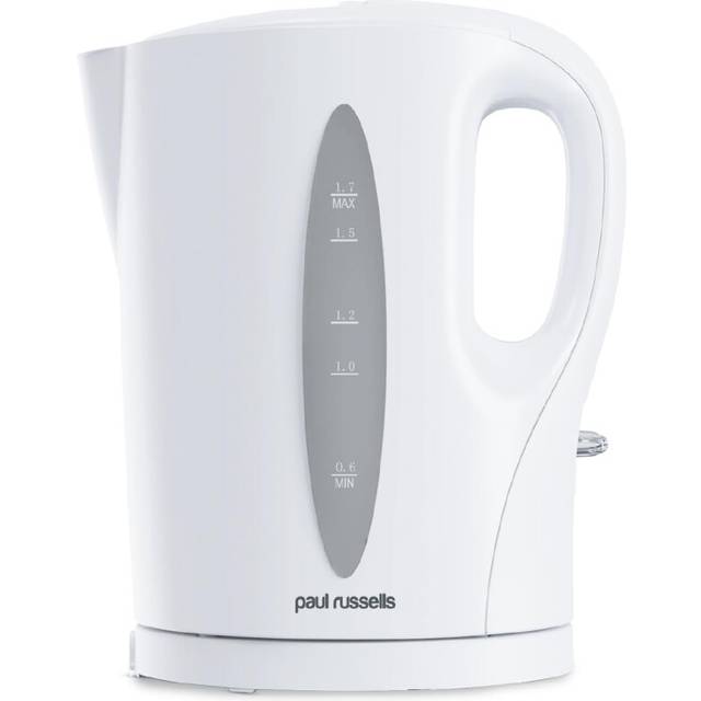 White Plastic Kettle - 1.7L Capacity, Perfect for 7 Cups, Family Size, Clear Water Window, LED Indicator, 2200w Quite boil, Sleek and Simple, Boil Dry