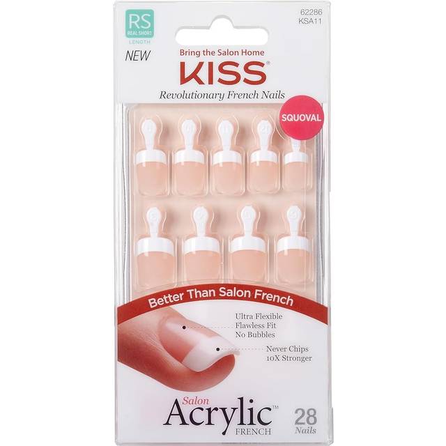 Kiss Inc. Salon Acrylic French False Nails - Power Play (28 Nails &amp;amp