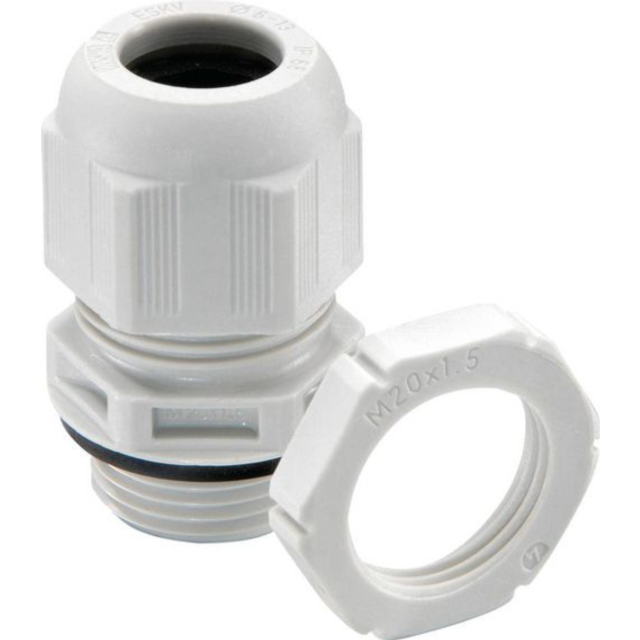 Wiska SPRINT ESKV + EMUG 25mm Cable Gland with Locknut IP68 9mm -17mm White - 99706  (10 Pack)