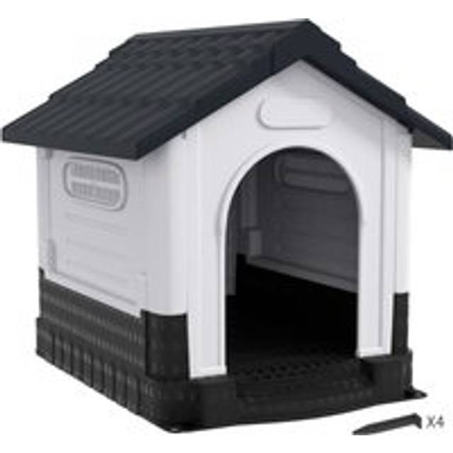 Pawhut Dog Kennel For Outside, For M And L Dogs, 101 X 88 X 99Cm, Grey, Grey