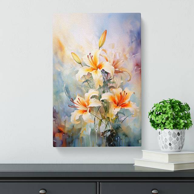 Lily Flower Impressionism No.3 - No Frame Art Prints (60cm H x 40cm W x 3cm D)