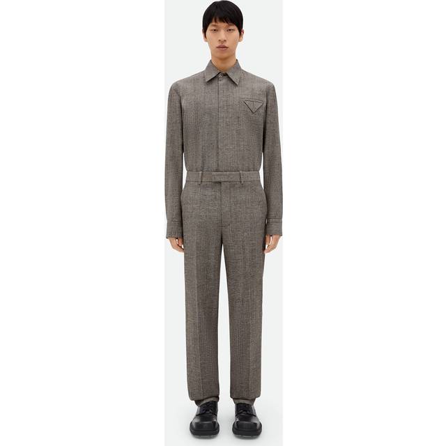 Bottega Veneta - Straight-Leg Tweed Trousers - Men - Brown - IT 52