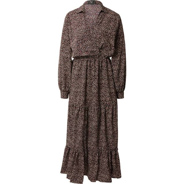 AX Paris Womens Multi Printed Long Sleeve Wrap Top Smock Midi Dress - Multicolour - Size 8 UK