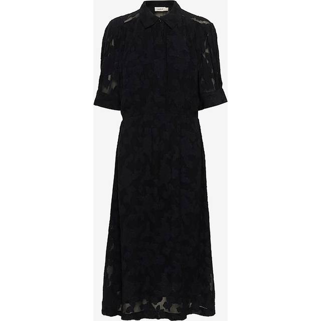 Soaked In Luxury Felisia Sheer Floral Jacquard Dress, Black