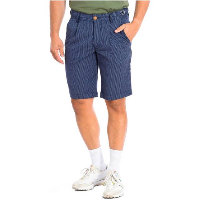 La Martina Mens Bermuda shorts with straight cut hems and belt loops TMB006-JQ035 man - Blue Cotton - Size 33 (Waist)