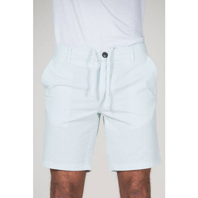Cotton Striped Seersucker Shorts with Drawstring - Green - Extra Large - Tokyo Laundry