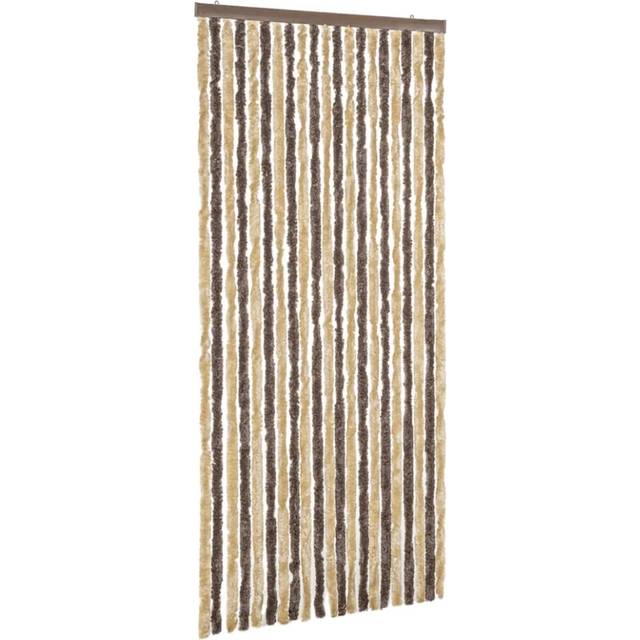vidaXL Fly Curtain Dark Brown and Beige 56x185 cm Chenille