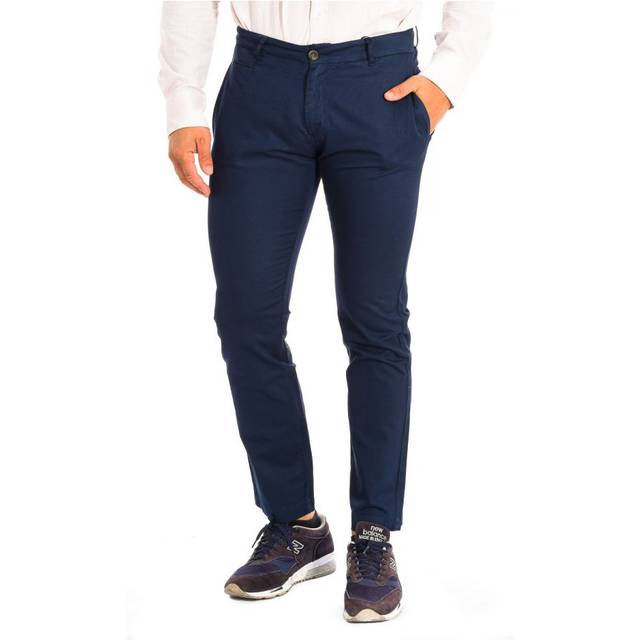 La Martina Mens Long trousers with straight cut and hems TMT014-TL121 for men - Blue Linen - Size 33 (Waist)