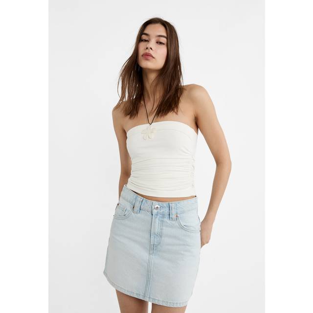 Stradivarius – Ljusblå minikjol i denim